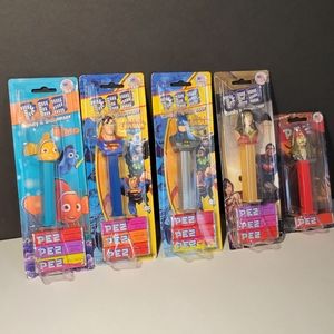 Pez Dispensers Lot Of 5 Unopened Superman Batman Wonder Women Nemo Sparrow